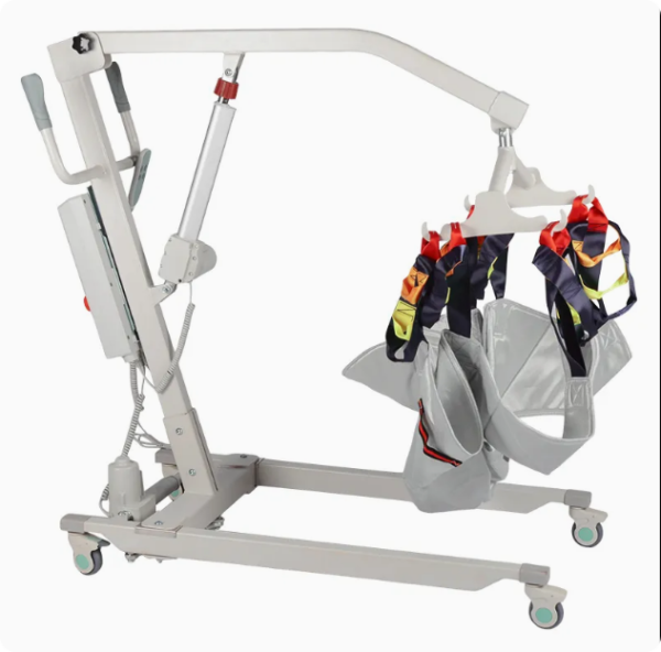 Movable Dl-Electric Shifting Machine Medical Four Wheel Convenient Equipment Wheelchair Patient Lift Transfer Shower Chair with Steel Pipe Hanger