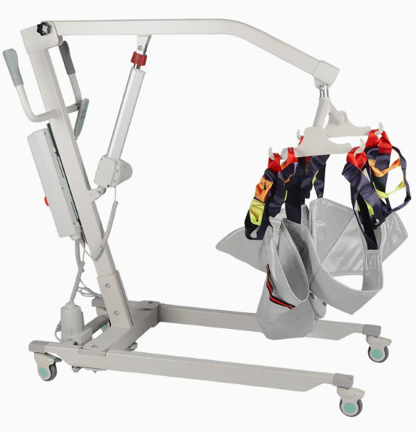 Movable Dl-Electric Shifting Machine Medical Four Wheel Convenient Equipment Wheelchair Patient Lift Transfer Shower Chair with Steel Pipe Hanger