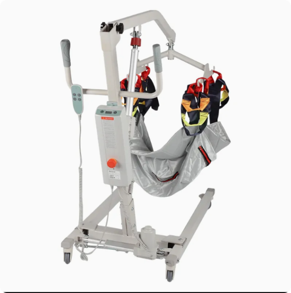 Movable Dl-Electric Shifting Machine Medical Four Wheel Convenient Equipment Wheelchair Patient Lift Transfer Shower Chair with Steel Pipe Hanger