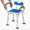 Bath Seat Height Adjustable Safety Shower Chair with Arms and Back