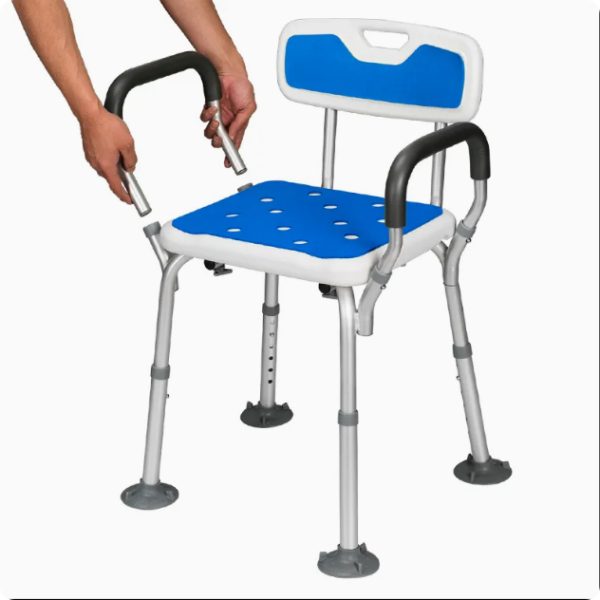 Bath Seat Height Adjustable Safety Shower Chair with Arms and Back