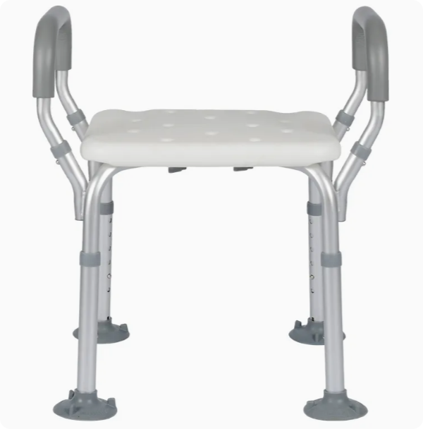 Aluminum Alloy Shower Chair Anti-Slip Toilet Bathroom Chair with Private Parts Cleaning Design