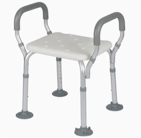 Aluminum Alloy Shower Chair Anti-Slip Toilet Bathroom Chair with Private Parts Cleaning Design