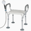 Aluminum Alloy Shower Chair Anti-Slip Toilet Bathroom Chair with Private Parts Cleaning Design