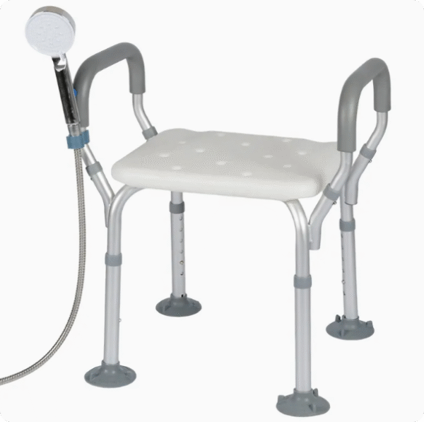 Aluminum Alloy Shower Chair Anti-Slip Toilet Bathroom Chair with Private Parts Cleaning Design