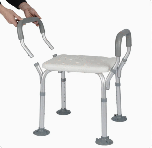 Aluminum Alloy Shower Chair Anti-Slip Toilet Bathroom Chair with Private Parts Cleaning Design
